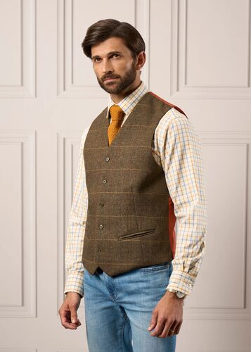 Gilet Compton dos satin teak