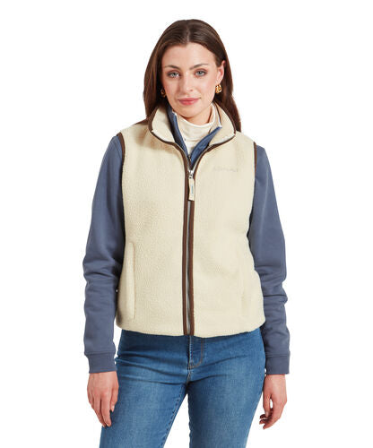 Gilet polaire Lyndon retro écru femme