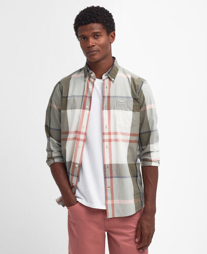 Chemise Harris tailored glenmore olive tartan