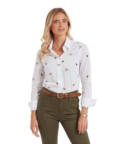 Chemise imprimée faisans femme