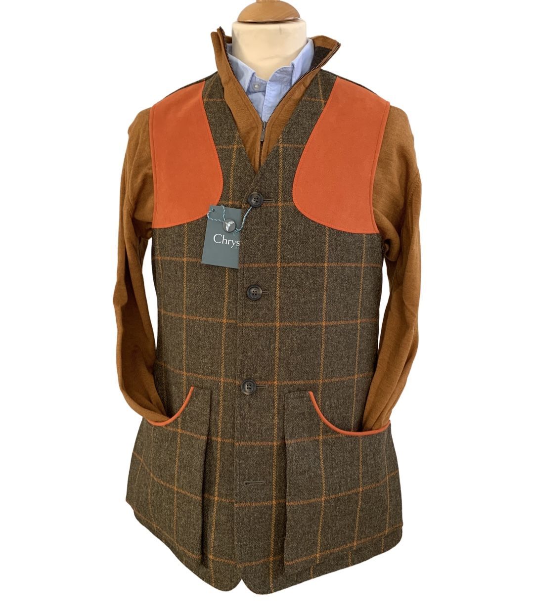 Gilet tweed Moorland orange occhre