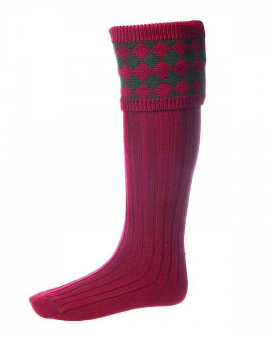 Chaussettes CHESSBOARD brick red spruce