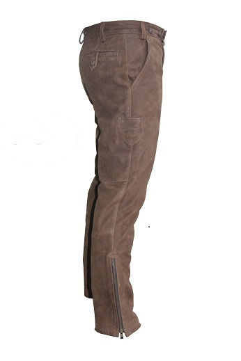 Pantalon cuir de buffle vert olive