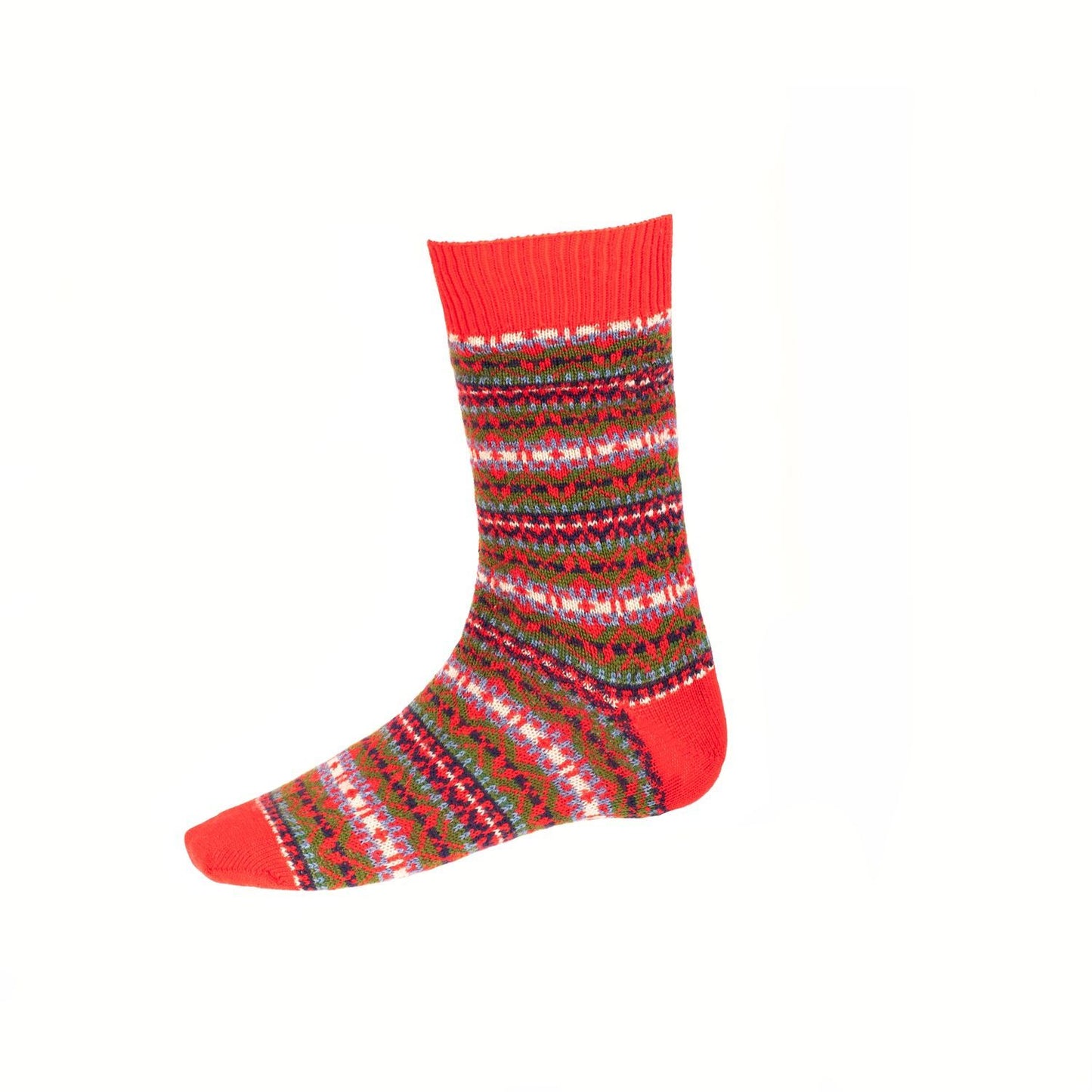 Tartan Red Fair Isle Socks