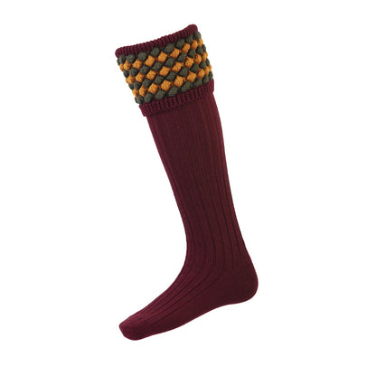 ANGUS burgundy socks + garters