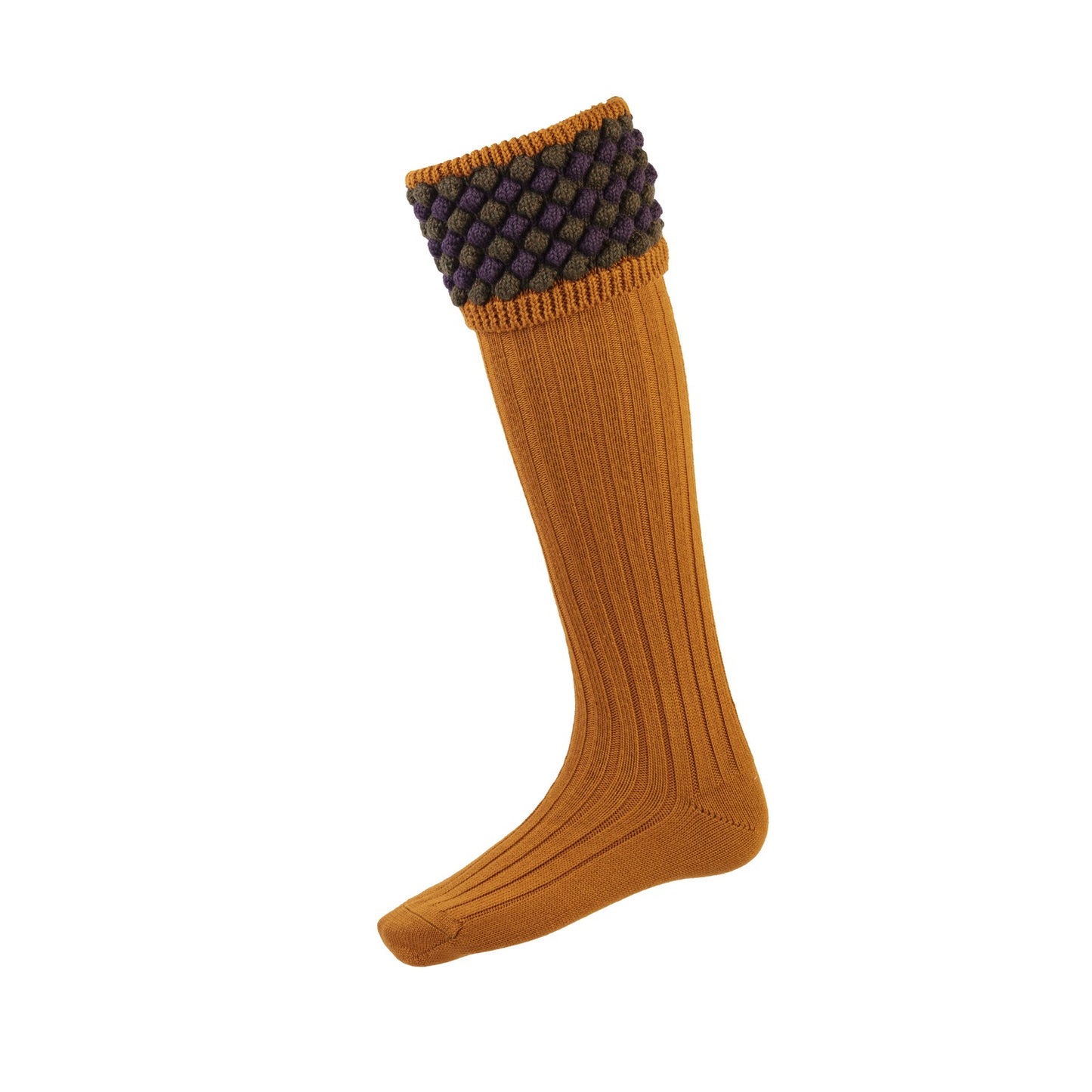 Chaussettes ANGUS ochre + garters