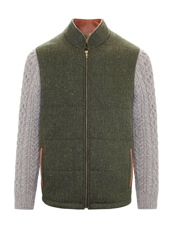 Veste SHACKLETON green herringbone