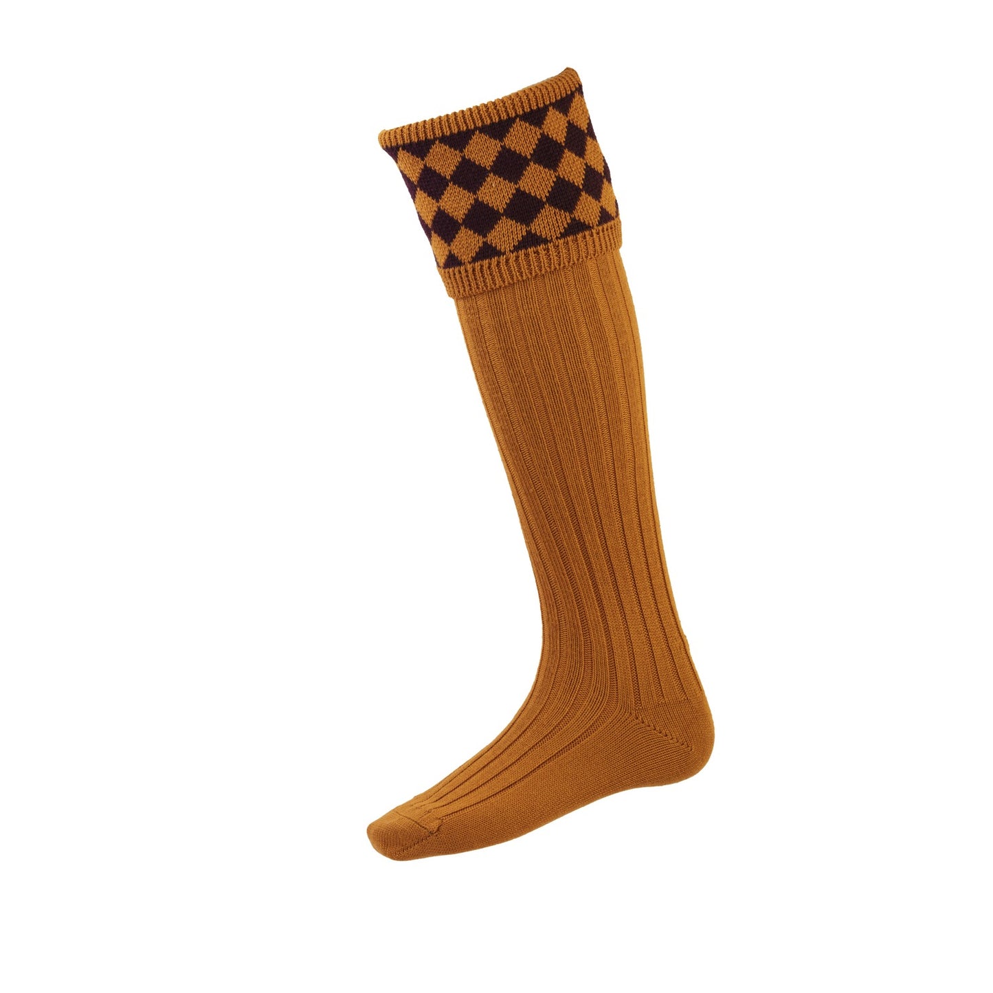 Chaussettes CHESSBOARD ochre mulberry