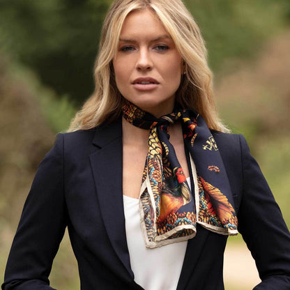 Foulard étroit Heads or Tails navy