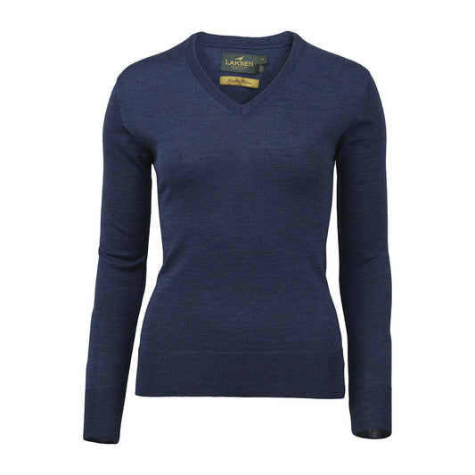 Pull merino femme col V Carnaby olive