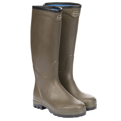Bottes country cross homme néoprène vert chameau