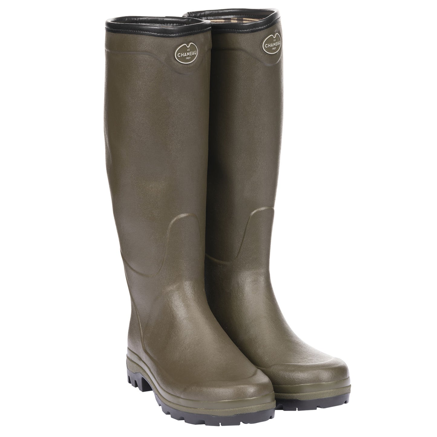 Bottes country cross homme jersey vert chameau