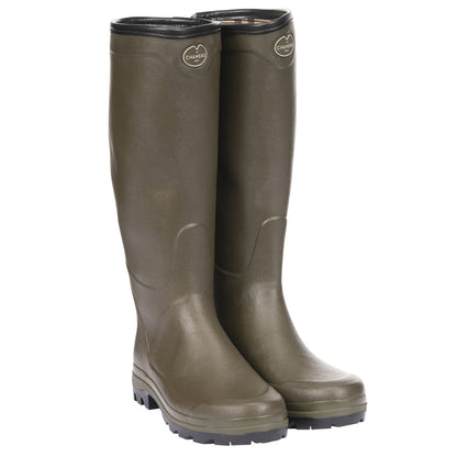 Bottes country cross homme jersey vert chameau