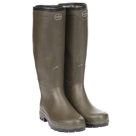 Men's country cross boots green camel jersey