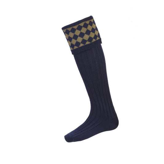 Chaussettes CHESSBOARD navy dk olive