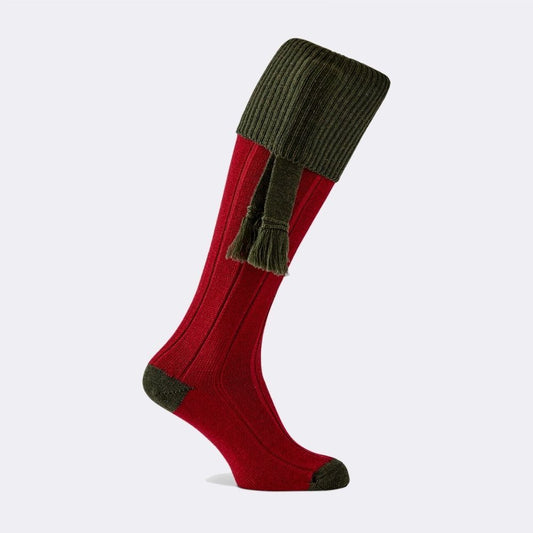 Royale-Socken, tiefrot mit Strumpfhaltern