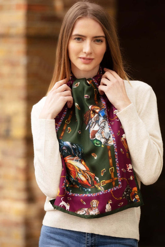 Foulard classic its a dog life hunter green oxblood