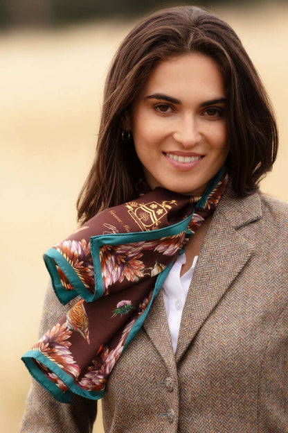 Foulard étroit grouse misconduct chocolat teal