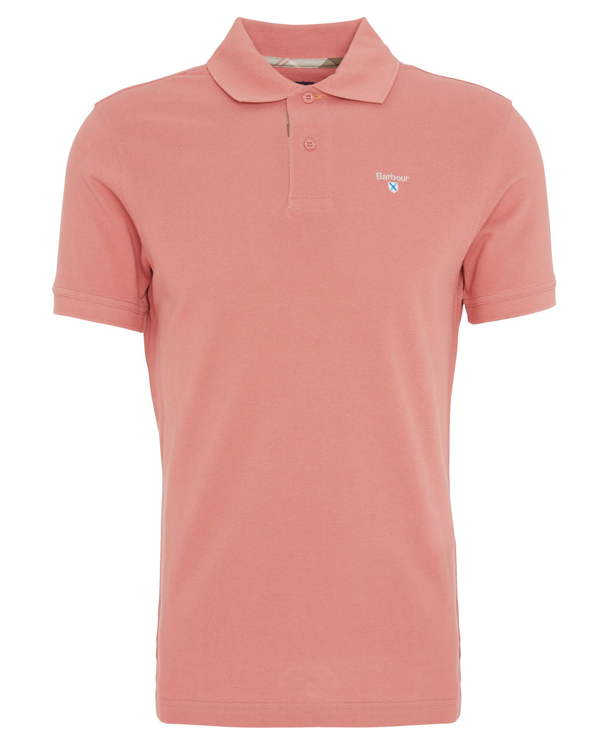 Pink clay tartan polo