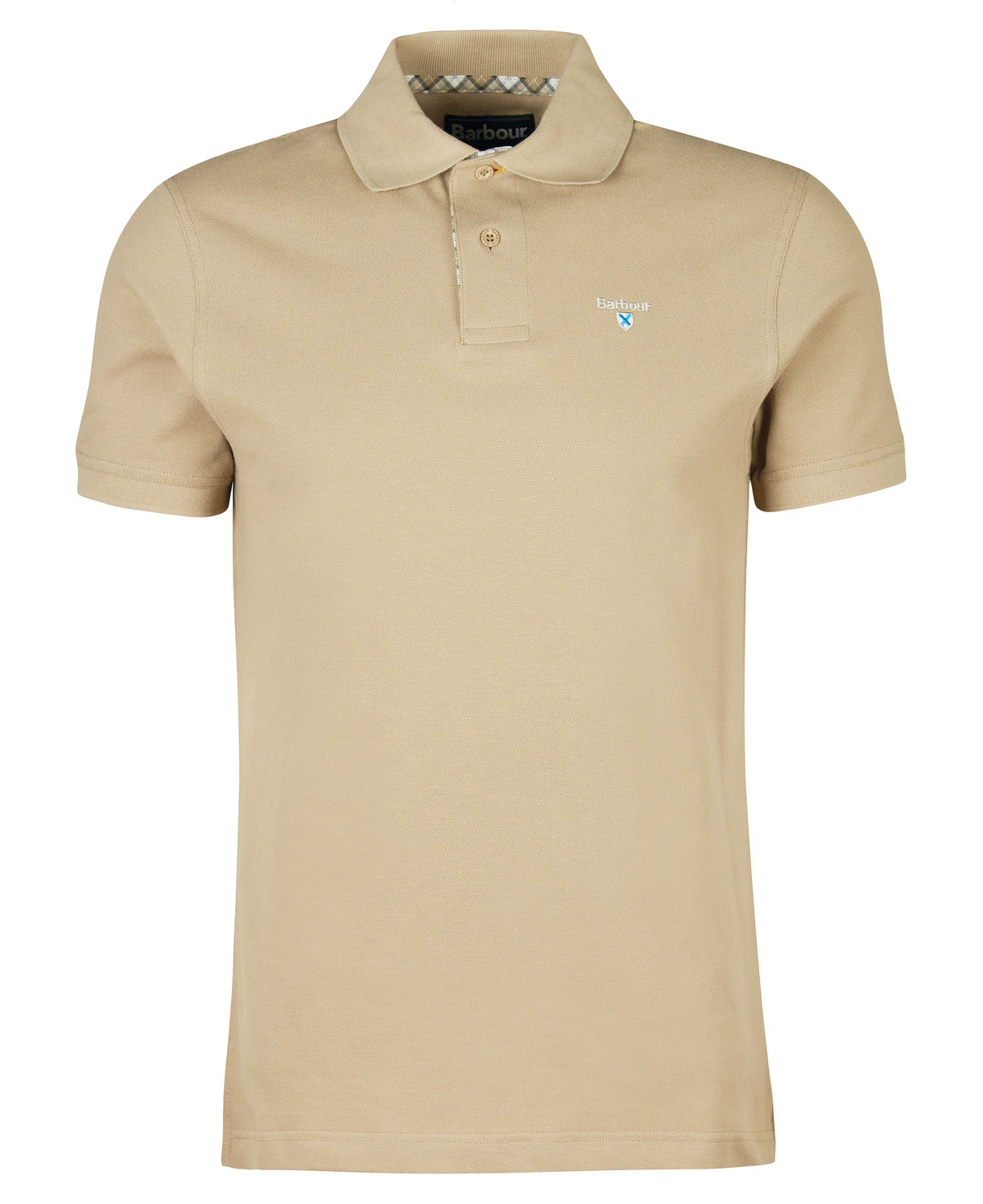 Washed stone tartan polo