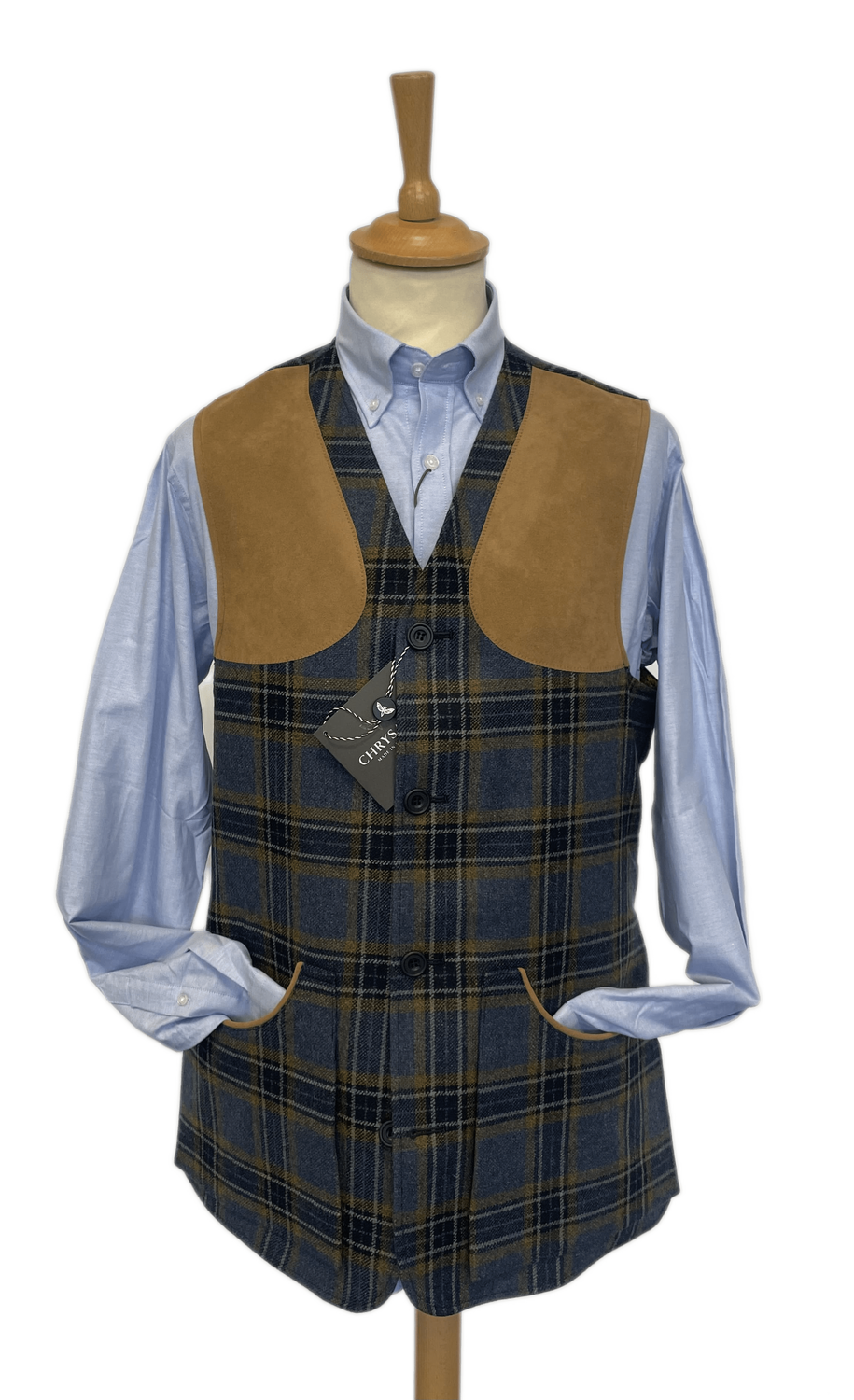 Gilet tweed Moorland JH2 bleu ochre