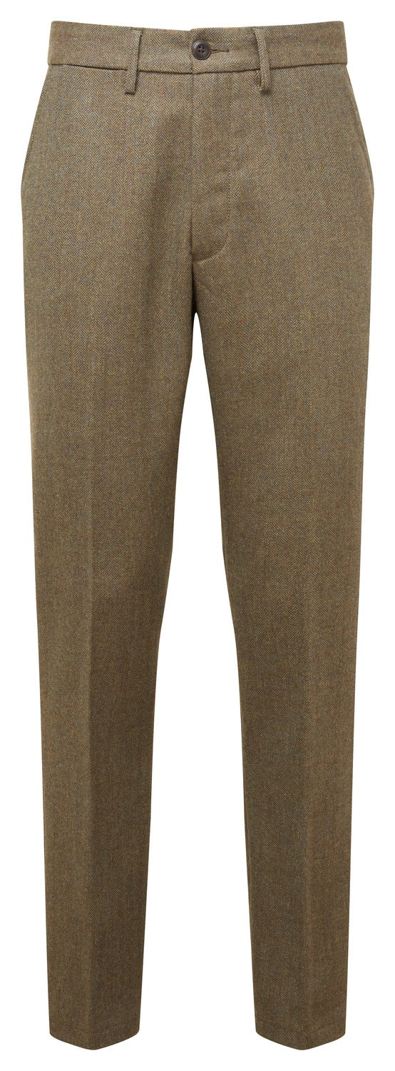 Pantalon Ross tweed chevrons loden green