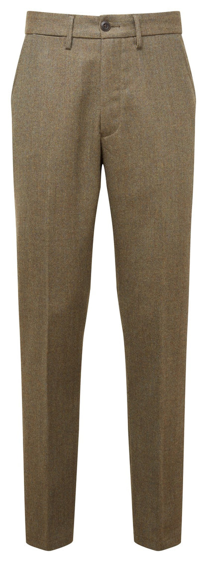 Pantalon Ross tweed chevrons loden green