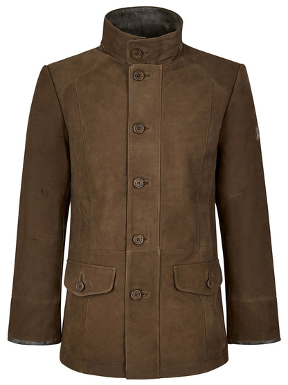 Veste en cuir Moore walnut