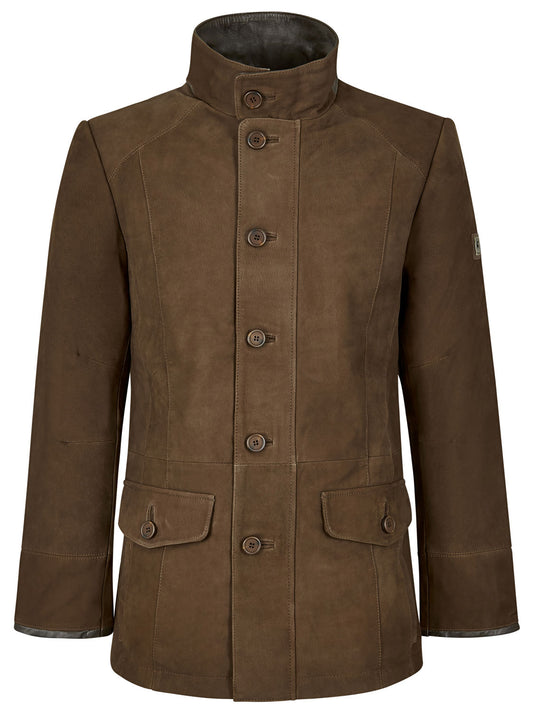 Veste en cuir Moore walnut