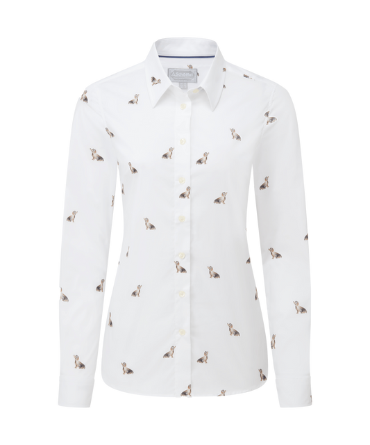 Chemise imprimée teckel femme
