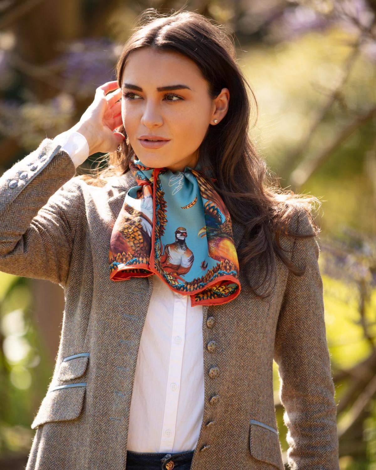 Foulard étroit Heads or Tails Duck egg blue