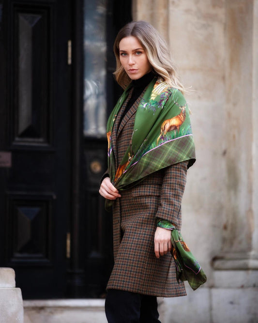 Carré Caledonia moss green large