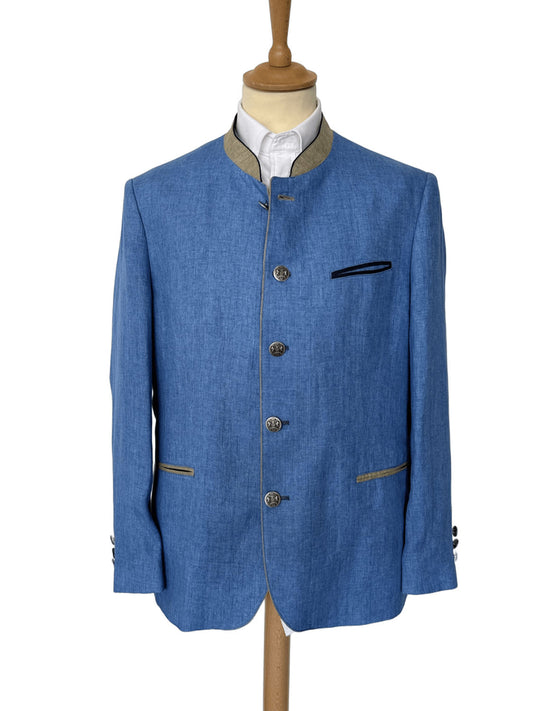 Veste autrichienne Murau mittel blau en lin