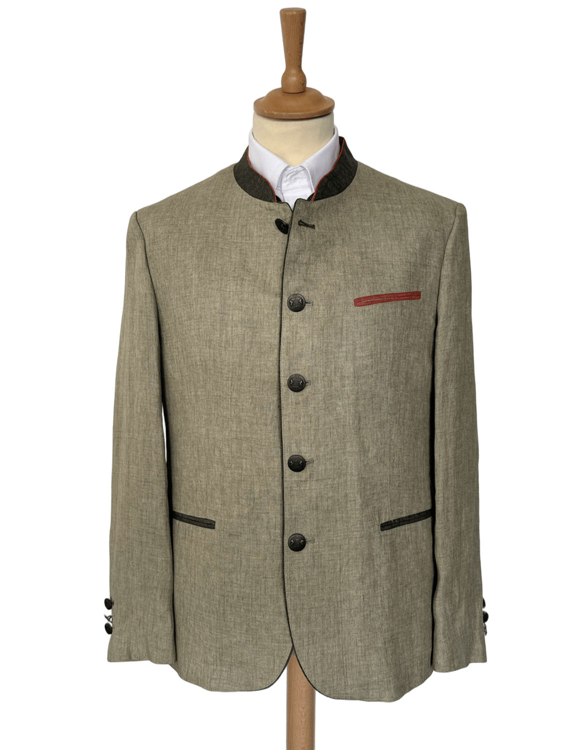 Veste autrichienne Murau hell olive en lin