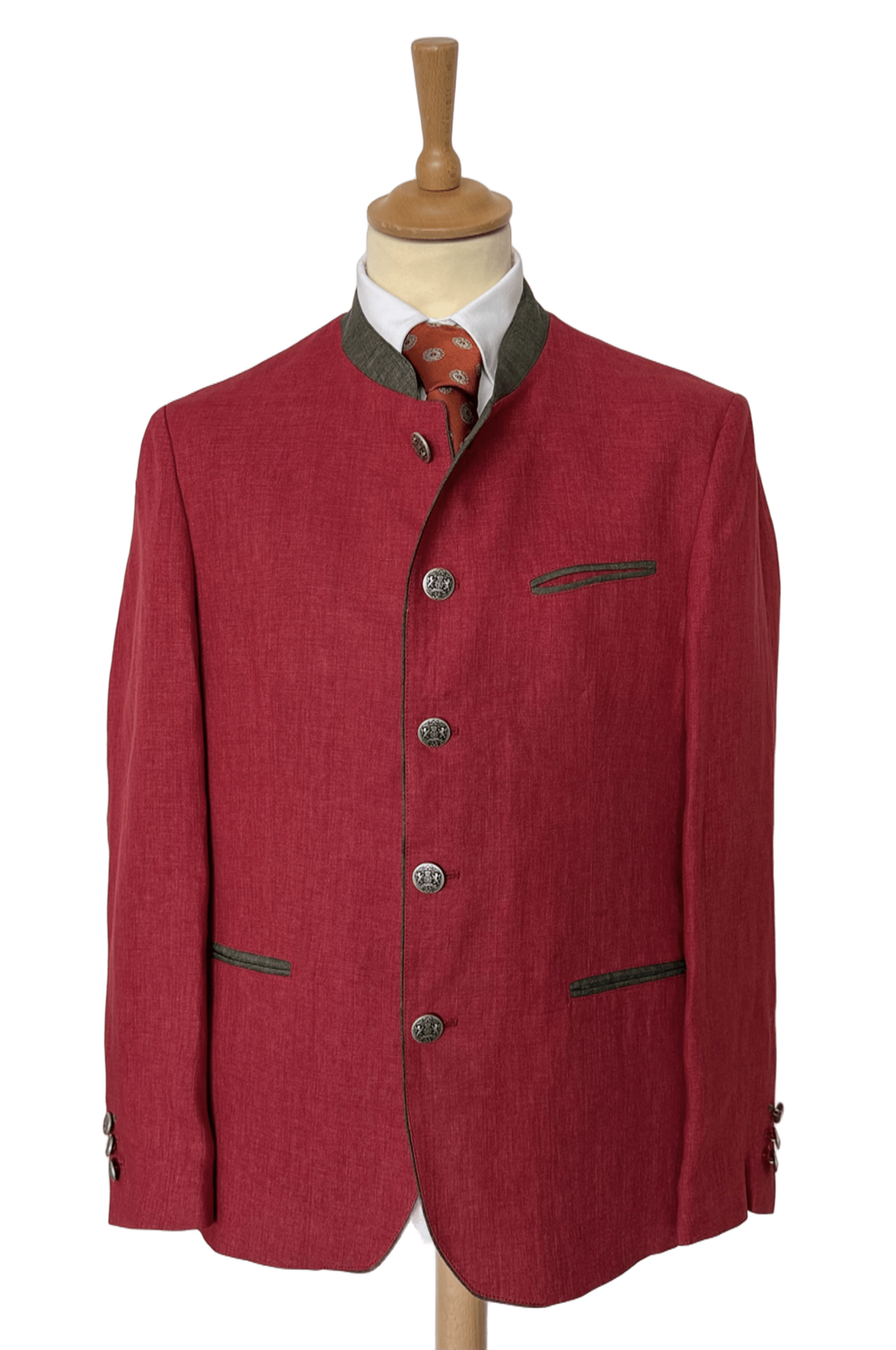 Veste autrichienne Murau rot en lin