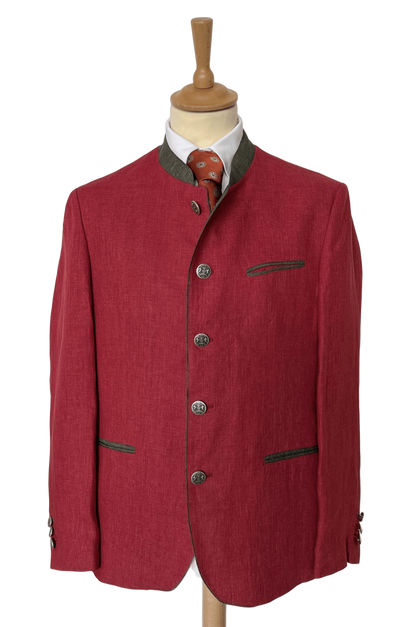 Veste autrichienne Murau rot en lin