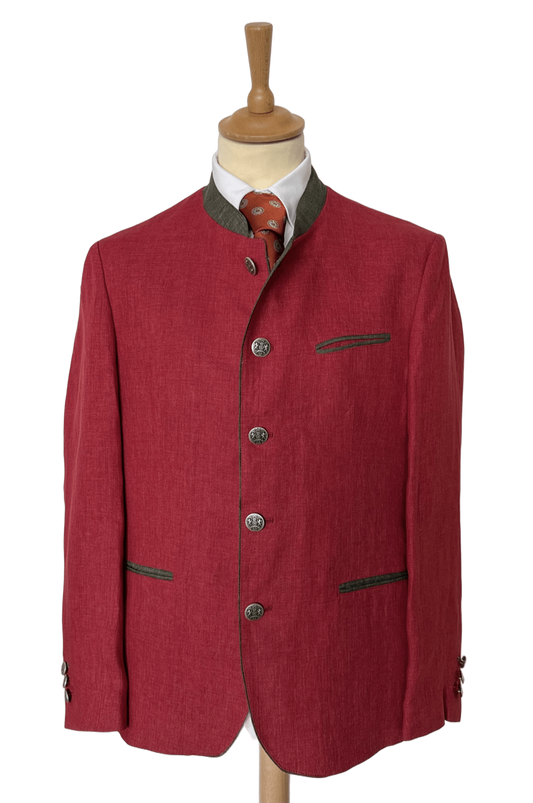 Veste autrichienne Murau rot en lin