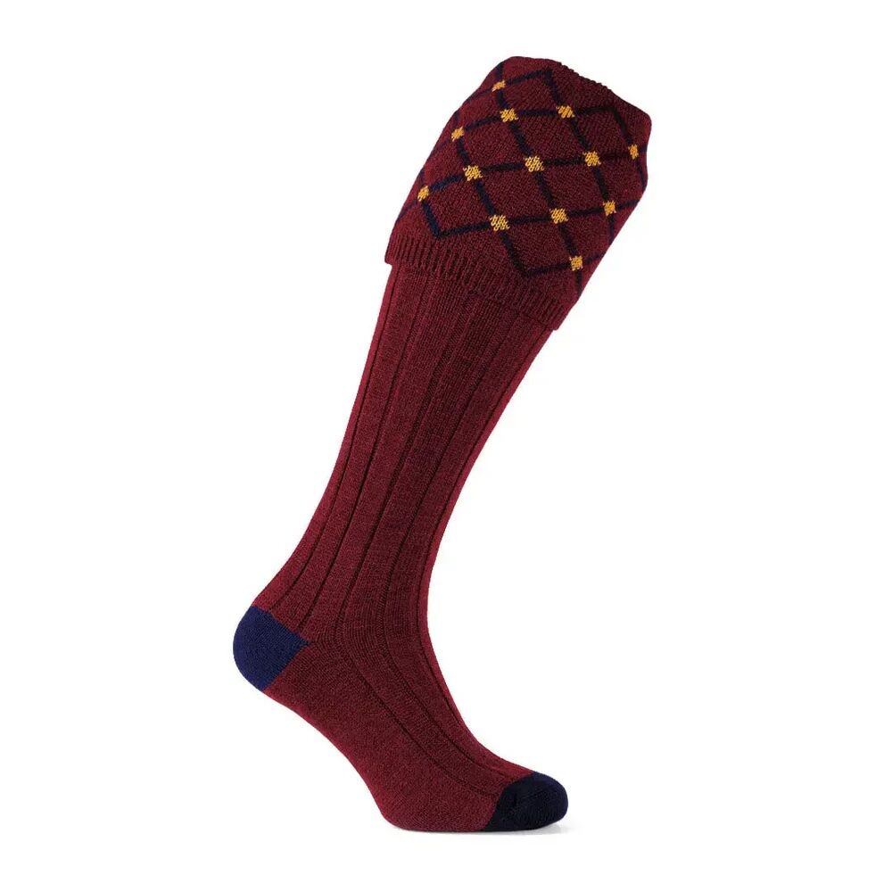 Chaussettes Regent burgundy avec garters