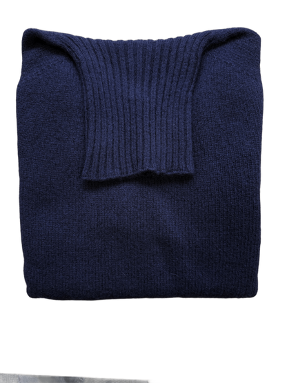 Pull col roulé navy