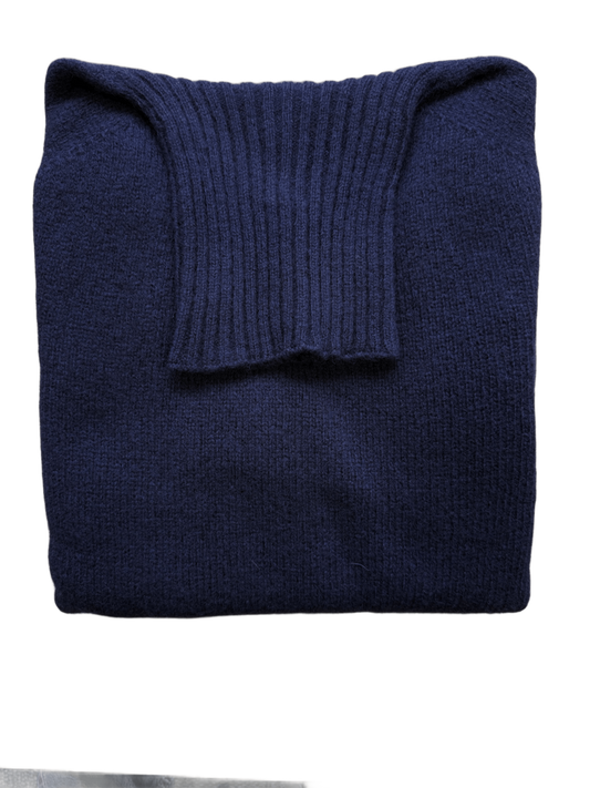 Pull col roulé navy