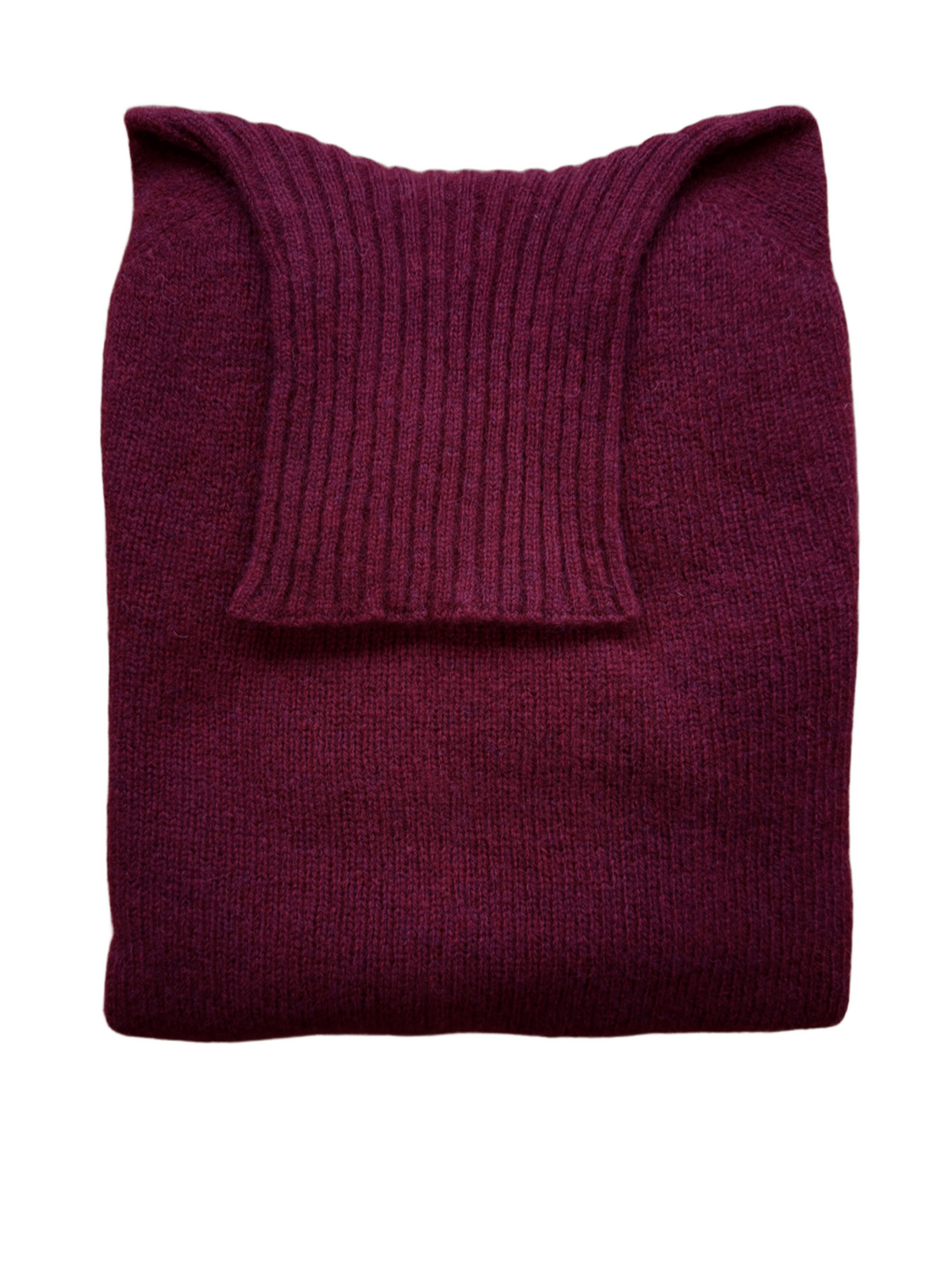 Pull col roulé claret