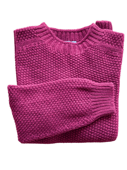 Pull col rond point de riz russet red