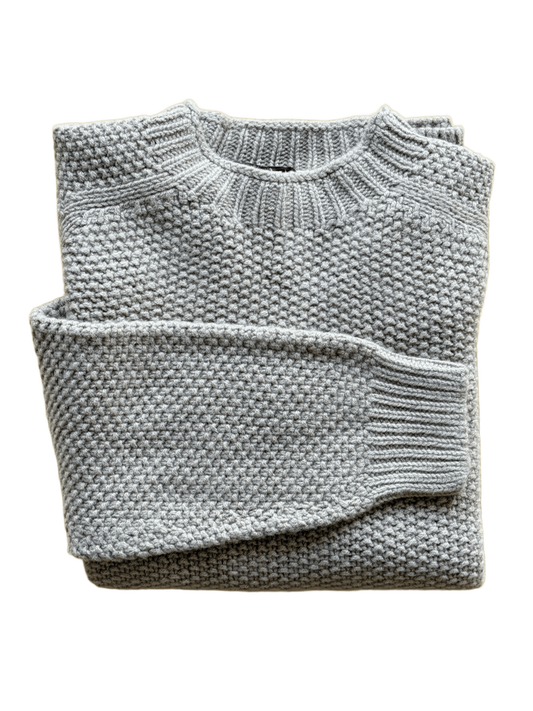 Pull col rond point de riz stonechat