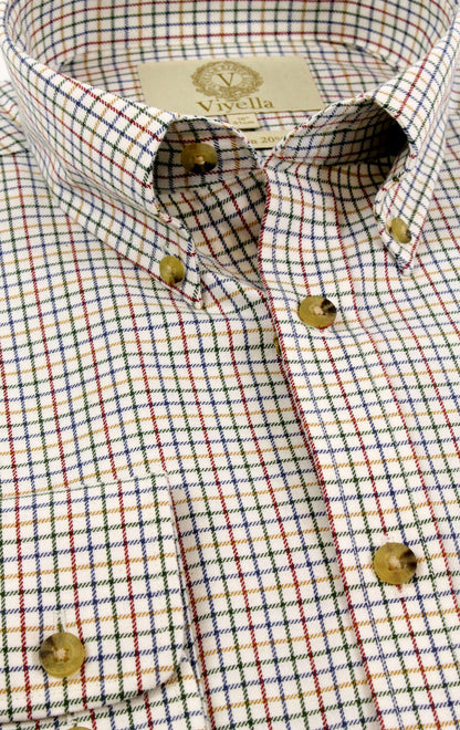 Chemise tattersall mini plum coton laine