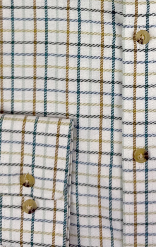 Chemise tattersall brunswick green coton laine