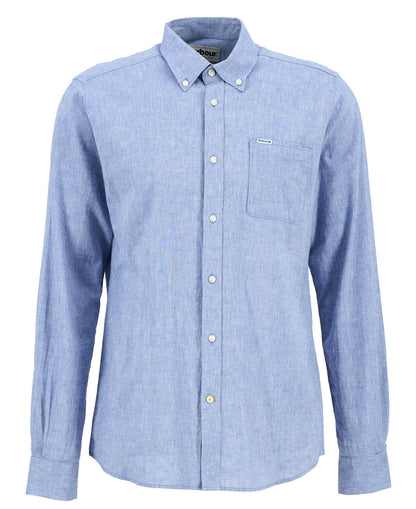 Chemise tailored lin coton Nelson blue