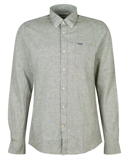 Chemise tailored lin coton Nelson bleached olive