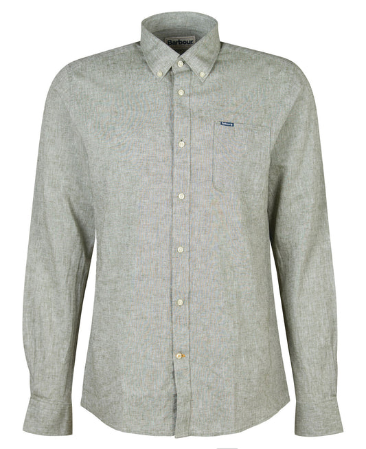 Chemise tailored lin coton Nelson bleached olive