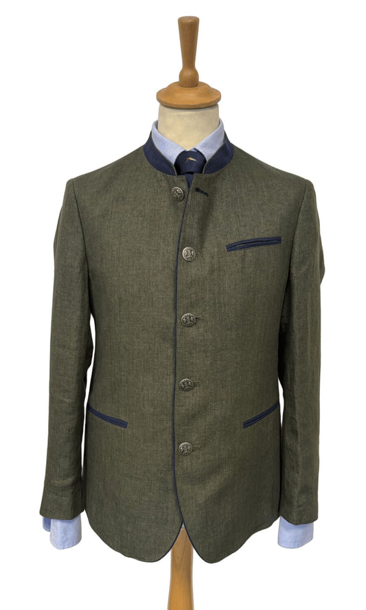 Veste autrichienne Murau olive en lin