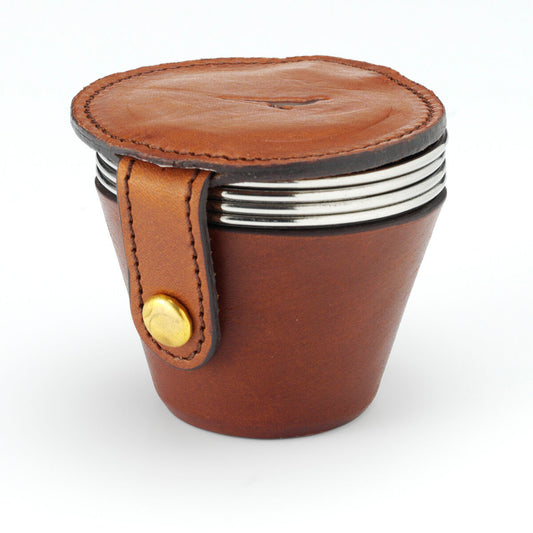 Tasses avec étui cuir